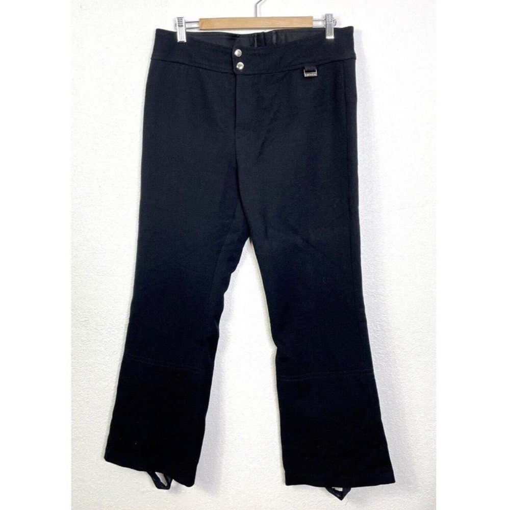 Edelweiss Ski Snow Womens Size 36 12 Pants Black High Waist Stretch Stirrup Wool